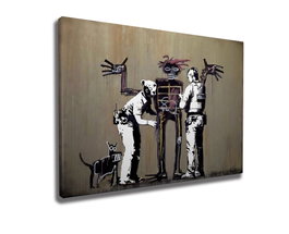 Wallity WY12 Banksy Lienzo Decorativo Enmarcado 50 x 70 cm